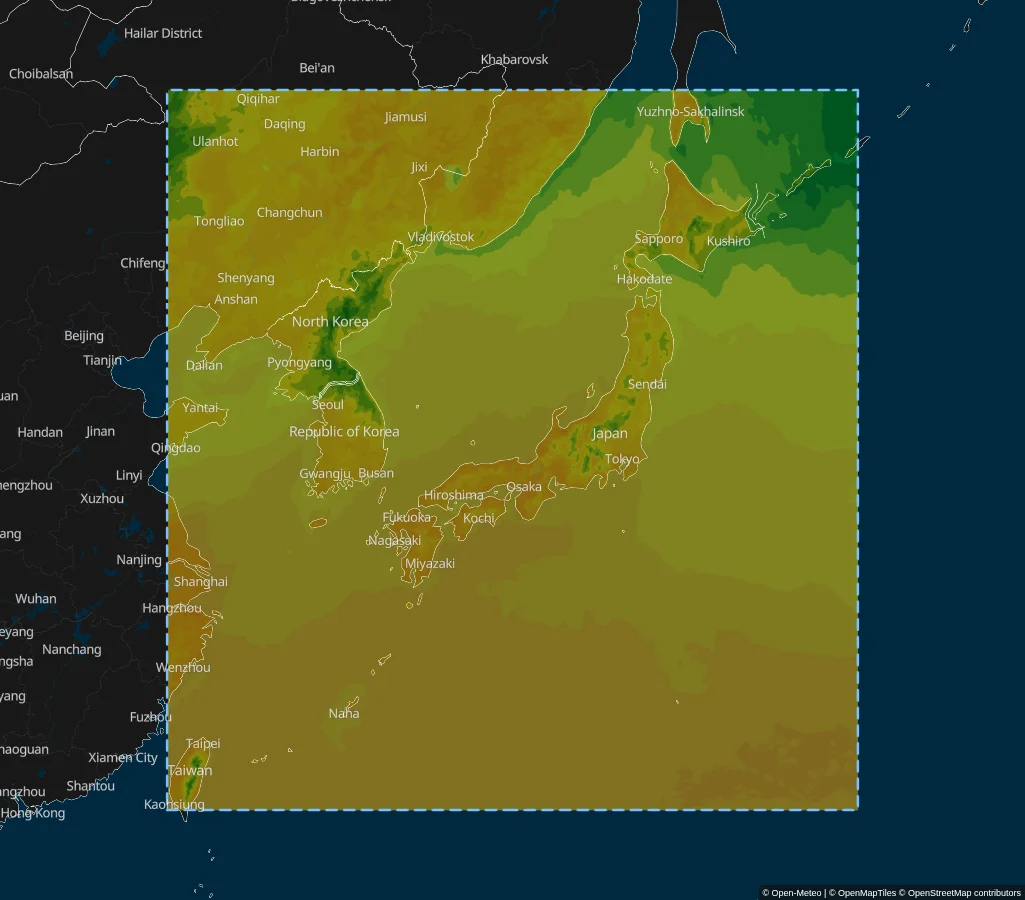 JMA MSM Model Area over Japan