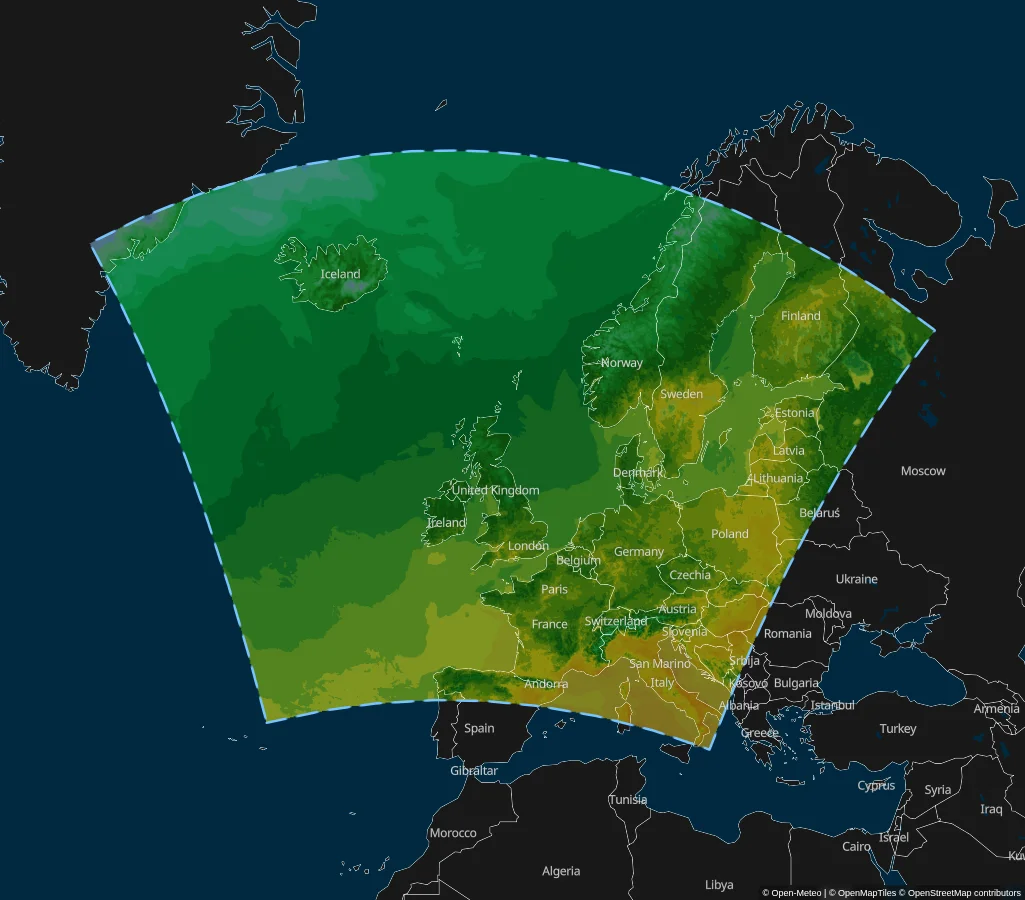 KNMI HARMONIE AROME Europe Model Area