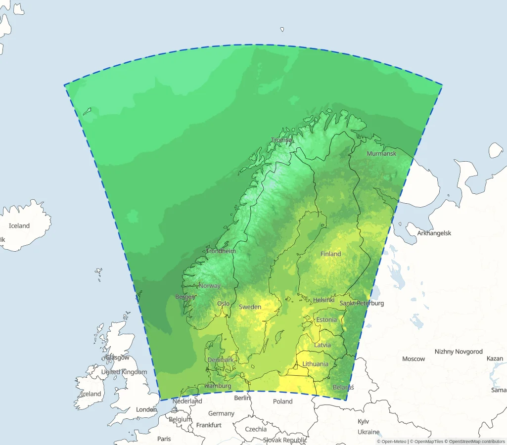 MET Nordic model area