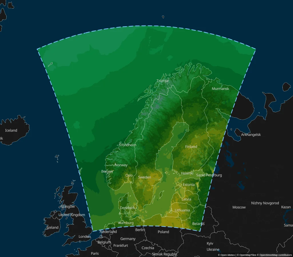 MET Nordic model area